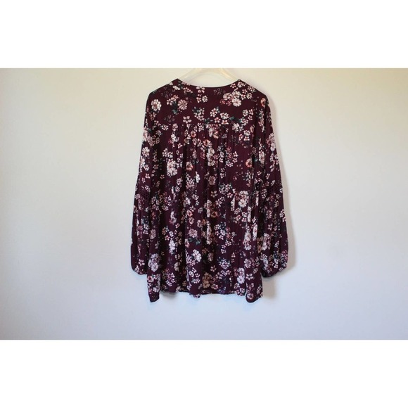 Torrid Floral Relaxed Lace Challis Tunic Blouse Purple Top Plus Size 3 3X H14847 - Picture 11 of 13